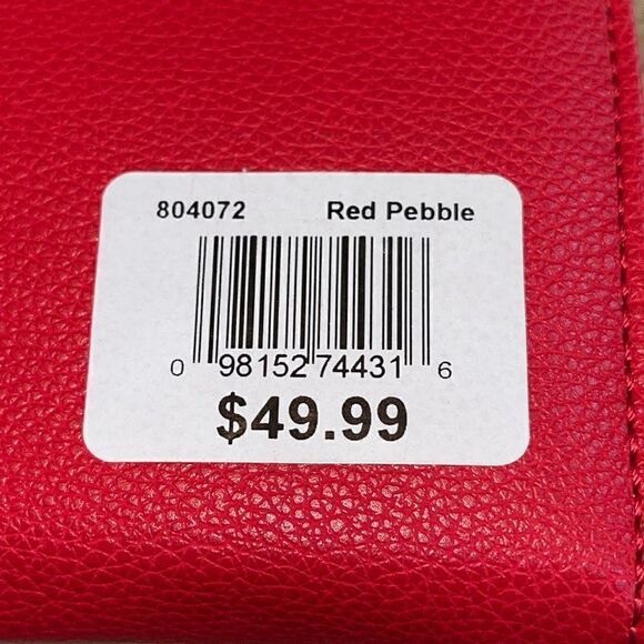 NWT R.h. Macy & Co. Red pebble Travel Jewelry Wallet Case 8.5" Vegan L… - Picture 12 of 12